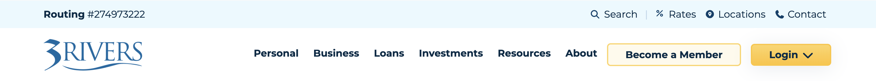 3Rivers website navigation bar 3Rivers website navigation bar
